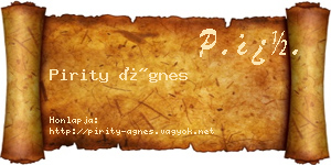 Pirity Ágnes névjegykártya